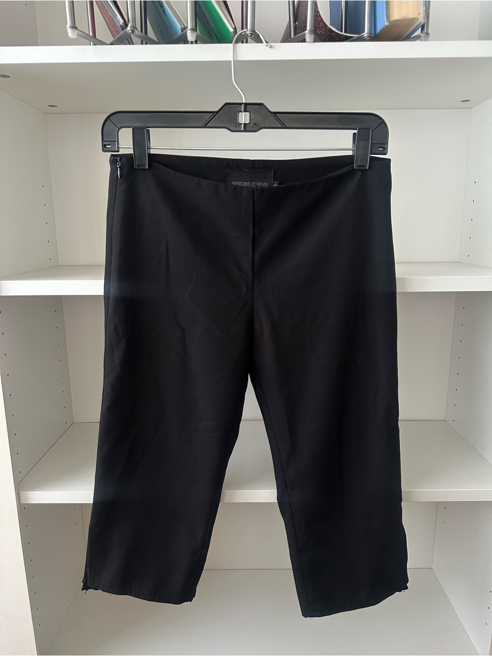 ZEMETA Black Lace Trim Mary Capri Pants - Picture 2 of 4